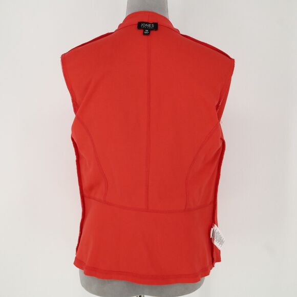 Jones NY Jacket Womens XS Orange Stretch Knit Open Front Pockets Office Career - Picture 12 of 15